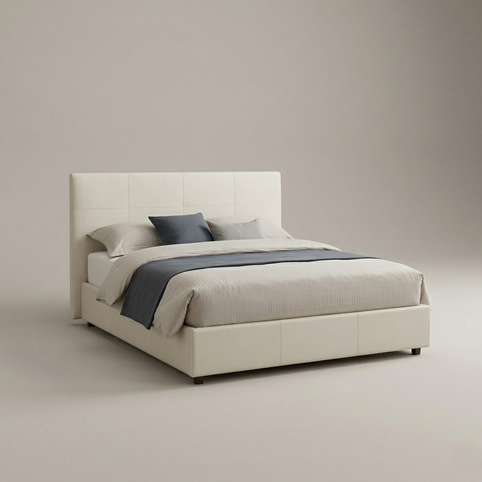 Letto matrimoniale contenitore trapezio Iseo frontale