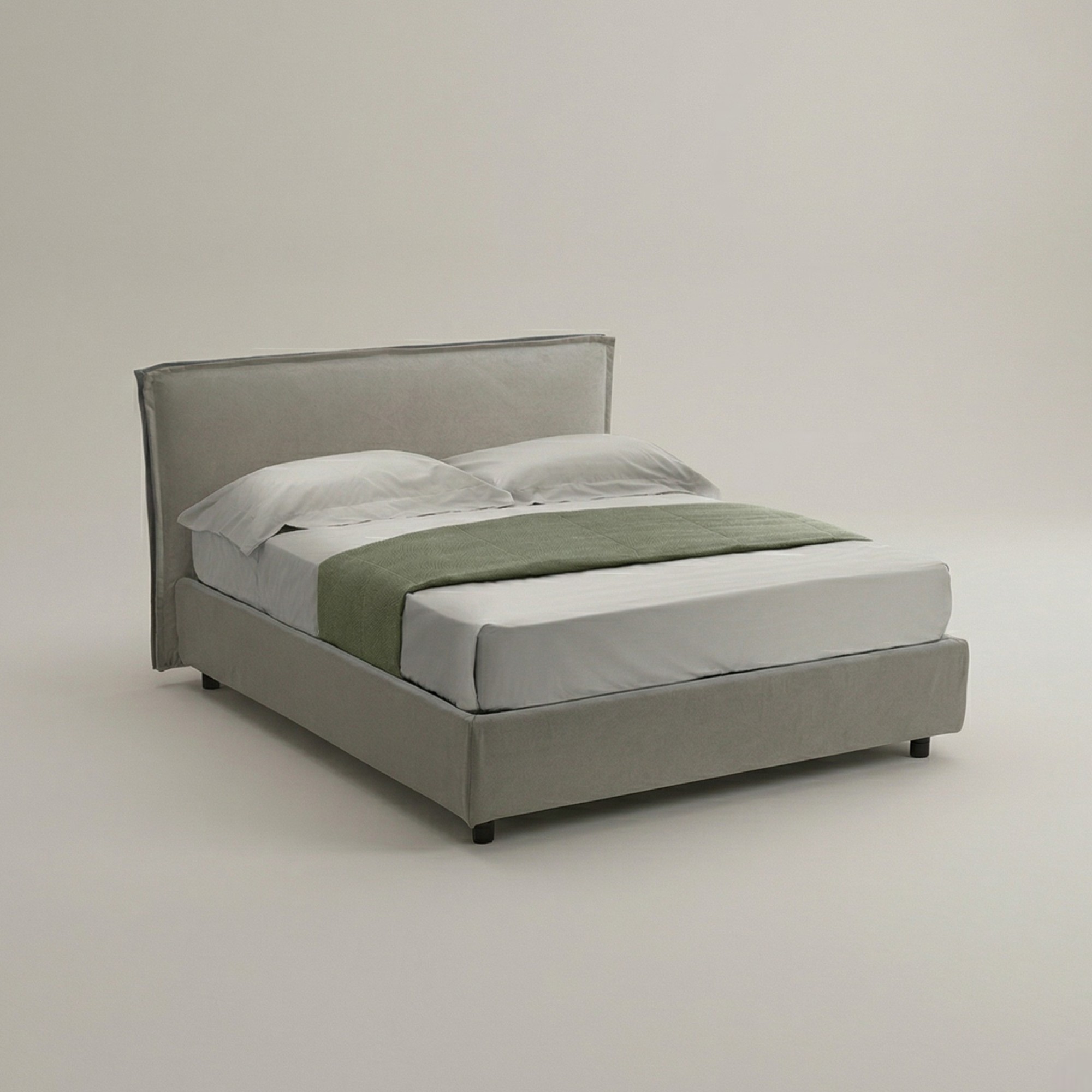 Letto contenitore Sonico sfoderabile 13 doghe faggio frontale